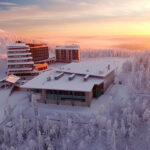 IP-huippukokouksen paikka, ilmakuva Hotelli Panoramasta.